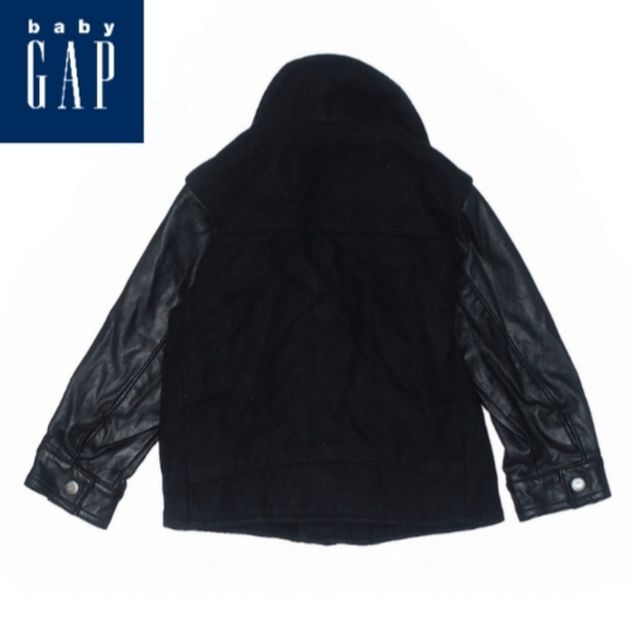 🏍️ Baby GAP Moto Faux Leather Wool Jacket 2 years - Picture 5 of 6